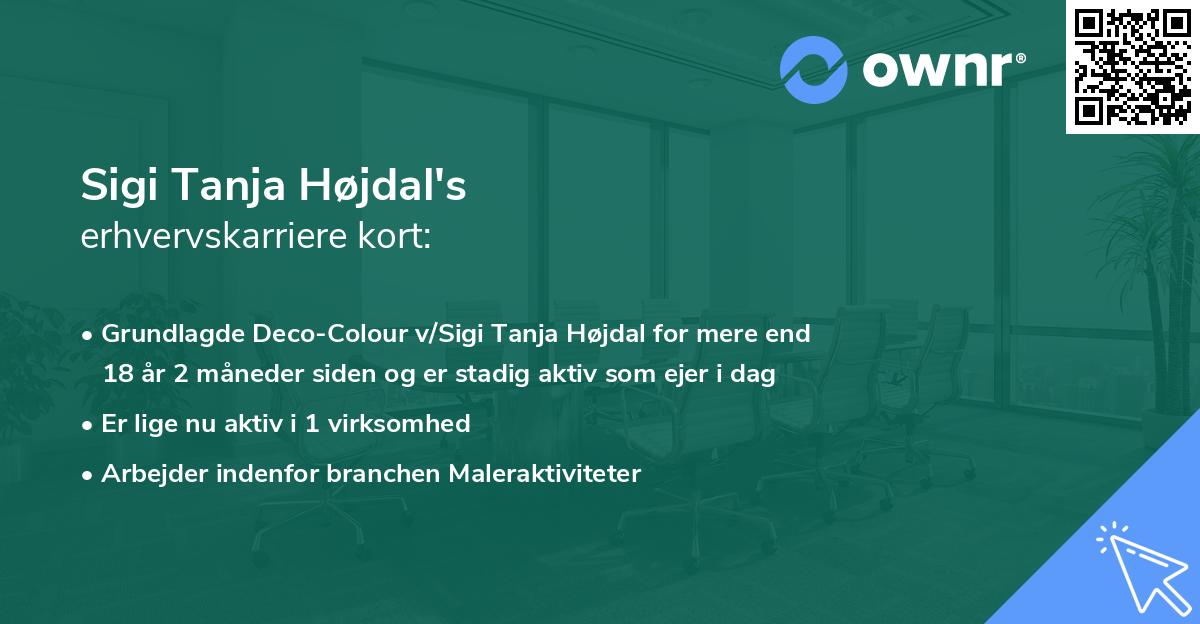 Sigi Tanja Højdal's erhvervskarriere kort