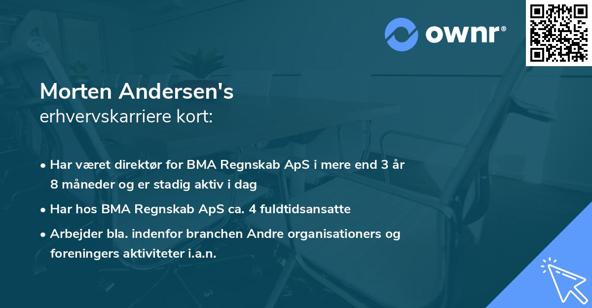 Morten Andersen's erhvervskarriere kort