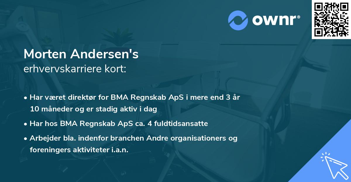 Morten Andersen's erhvervskarriere kort