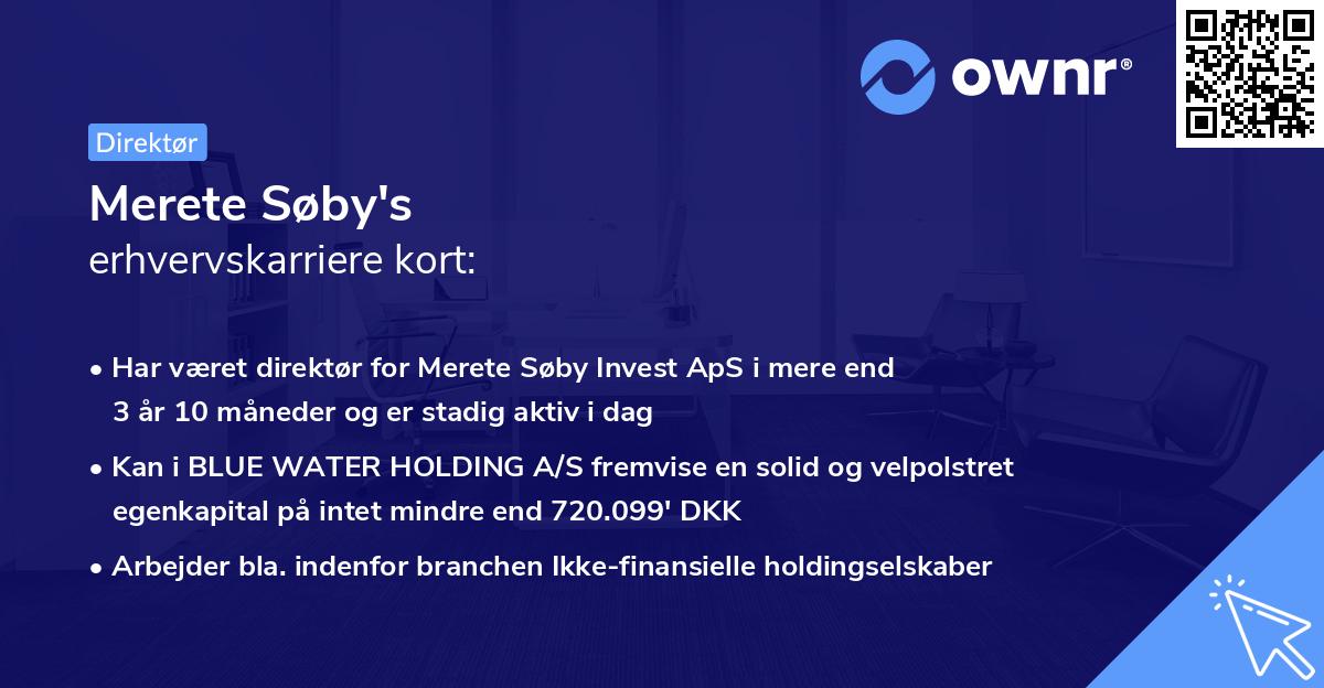 Merete Søby's erhvervskarriere kort