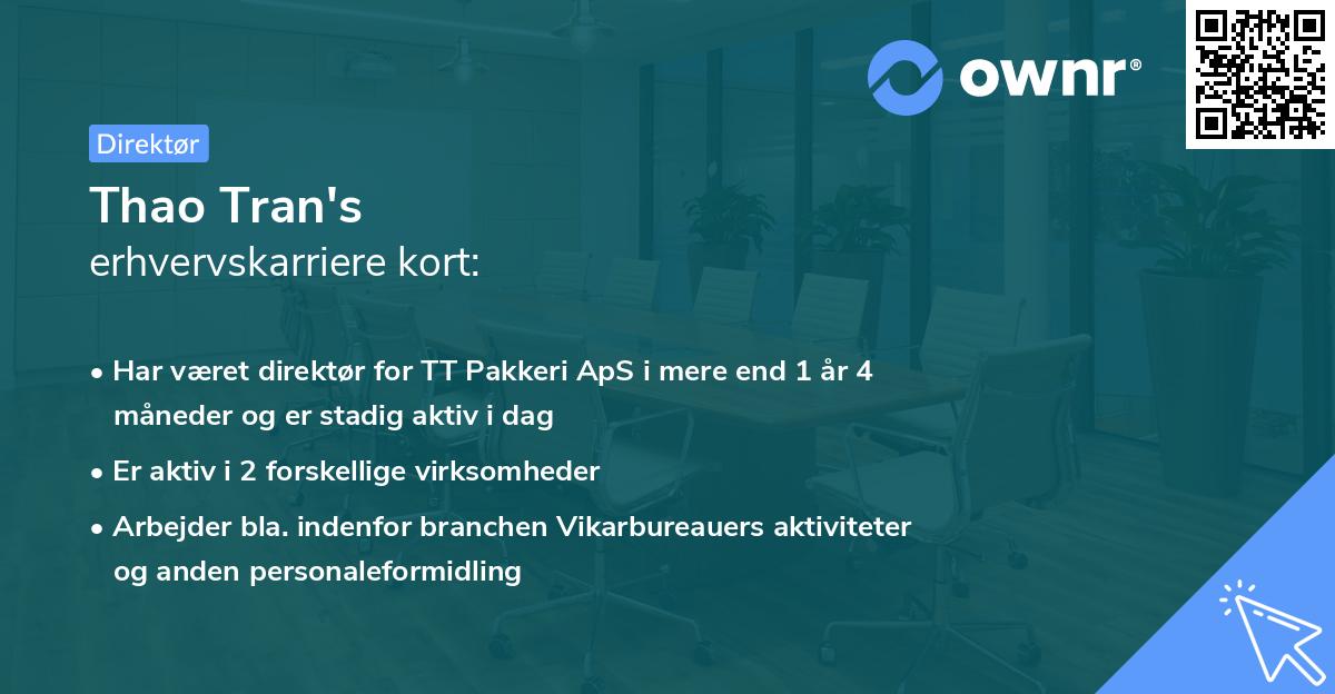 Thao Tran's erhvervskarriere kort