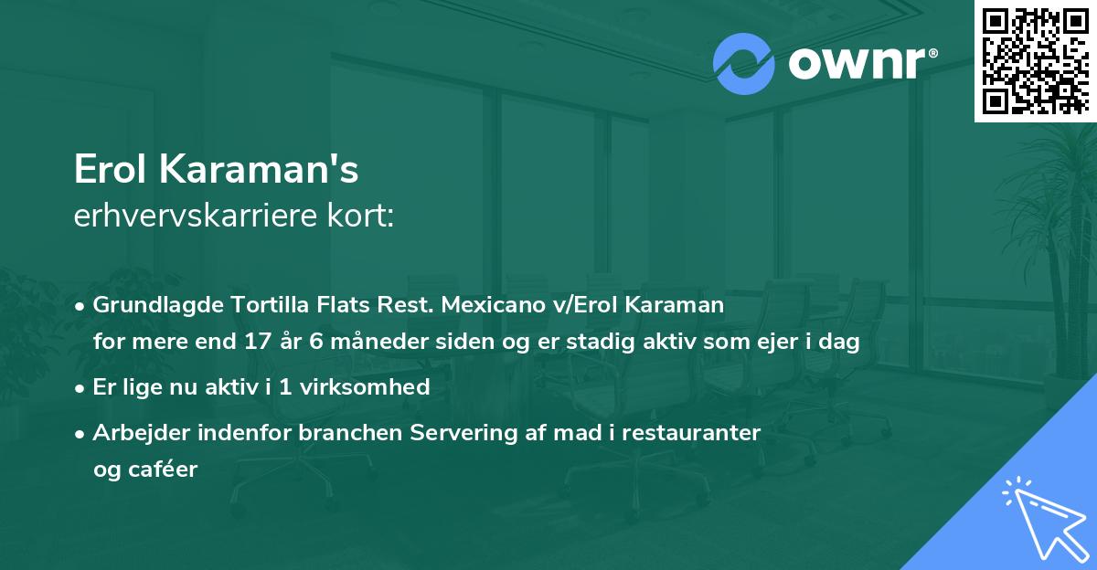 Erol Karaman's erhvervskarriere kort