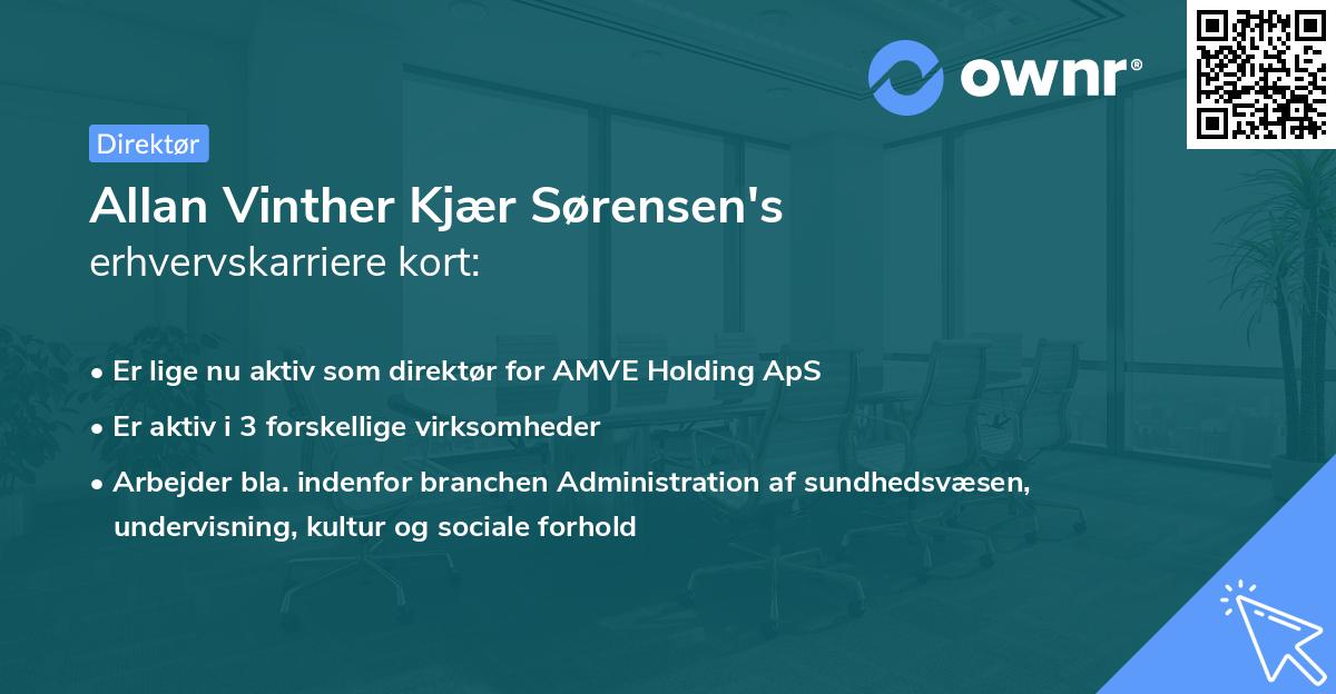 Allan Vinther Kjær Sørensen's erhvervskarriere kort