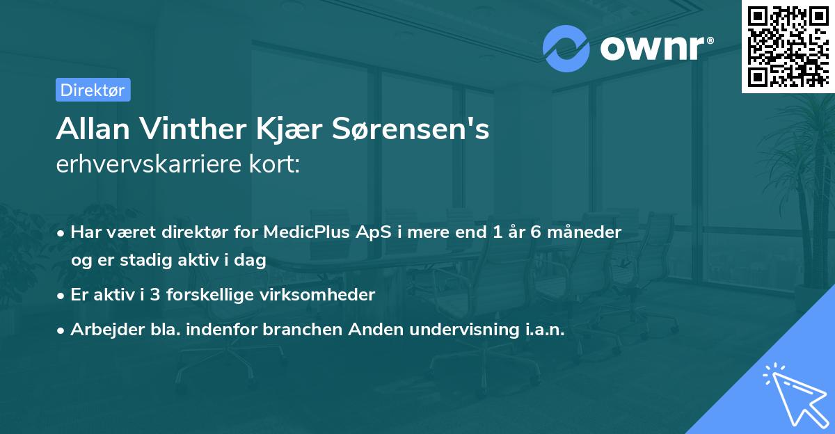 Allan Vinther Kjær Sørensen's erhvervskarriere kort