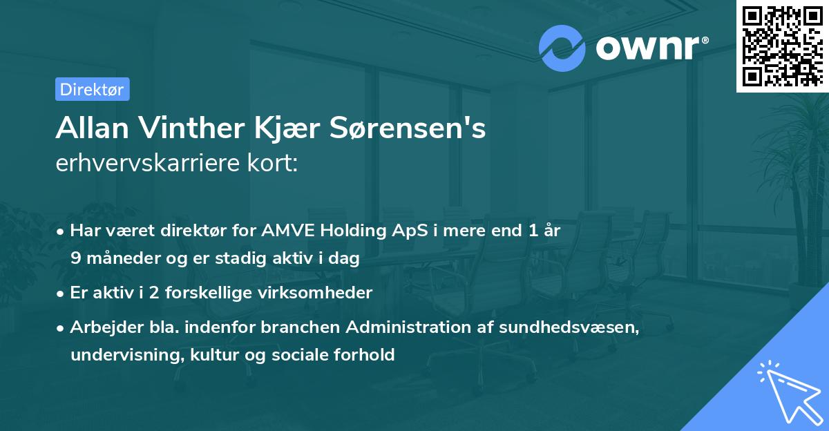 Allan Vinther Kjær Sørensen's erhvervskarriere kort