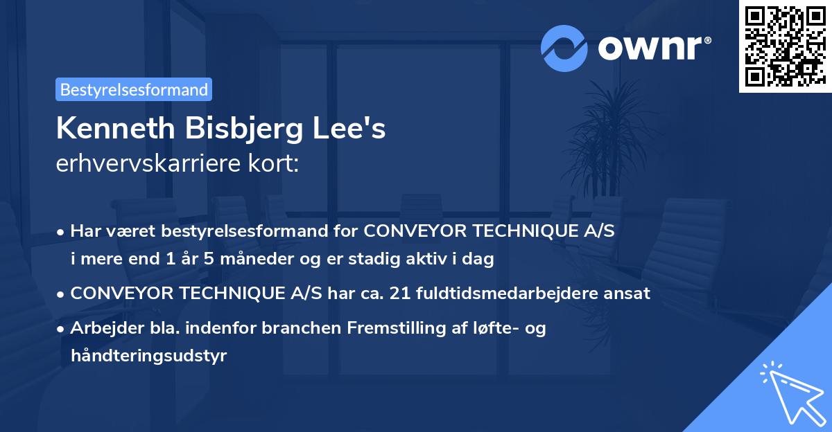 Kenneth Bisbjerg Lee's erhvervskarriere kort