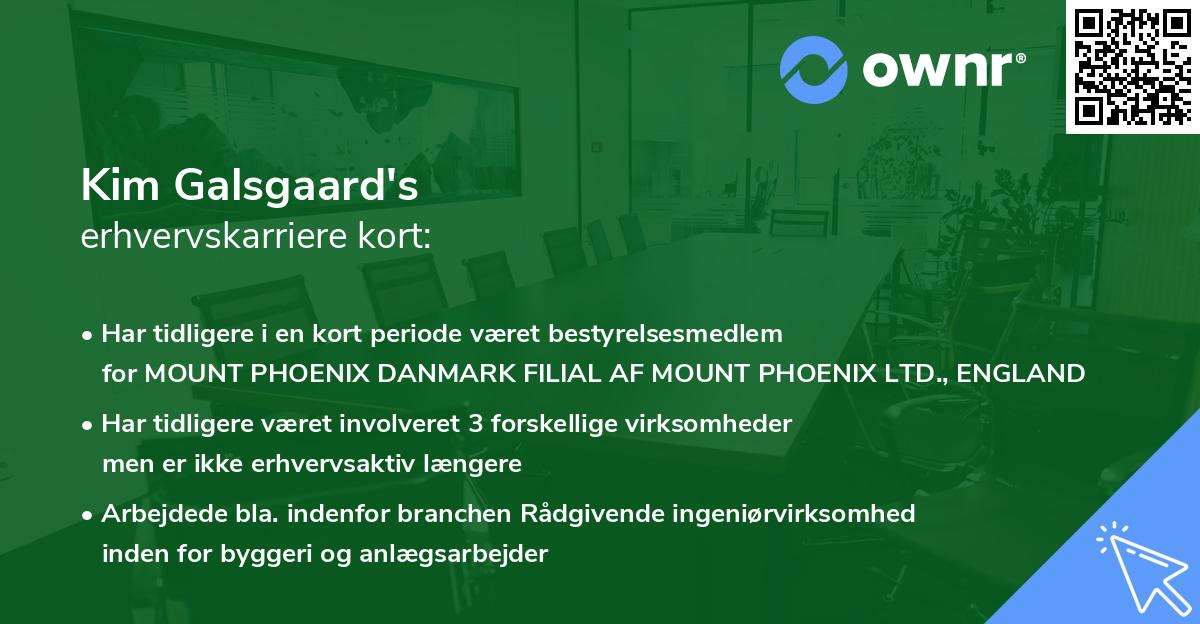 Kim Galsgaard's erhvervskarriere kort
