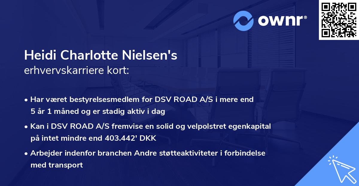 Heidi Charlotte Nielsen's erhvervskarriere kort