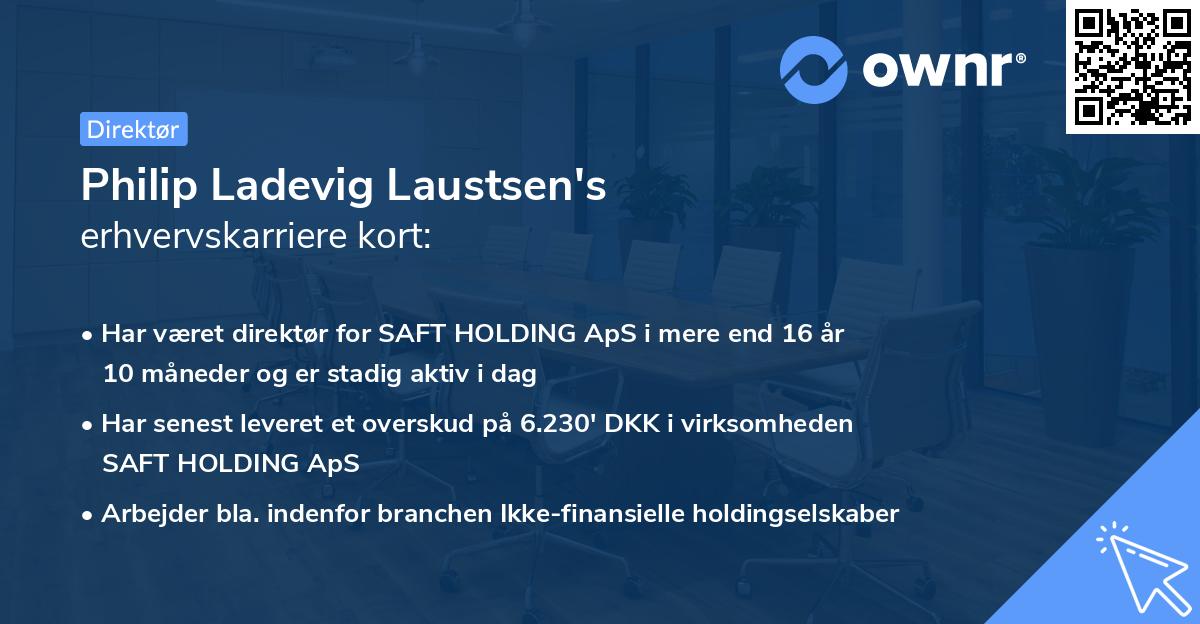 Philip Ladevig Laustsen's erhvervskarriere kort