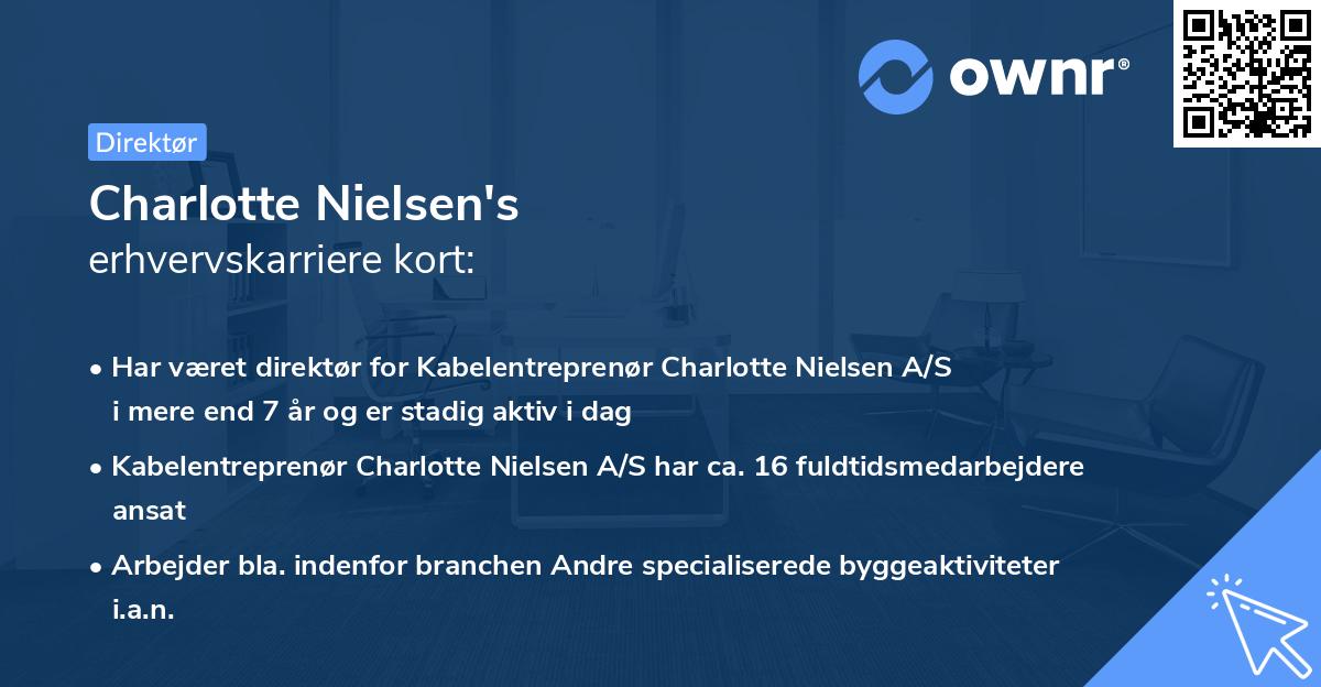 Charlotte Nielsen's erhvervskarriere kort