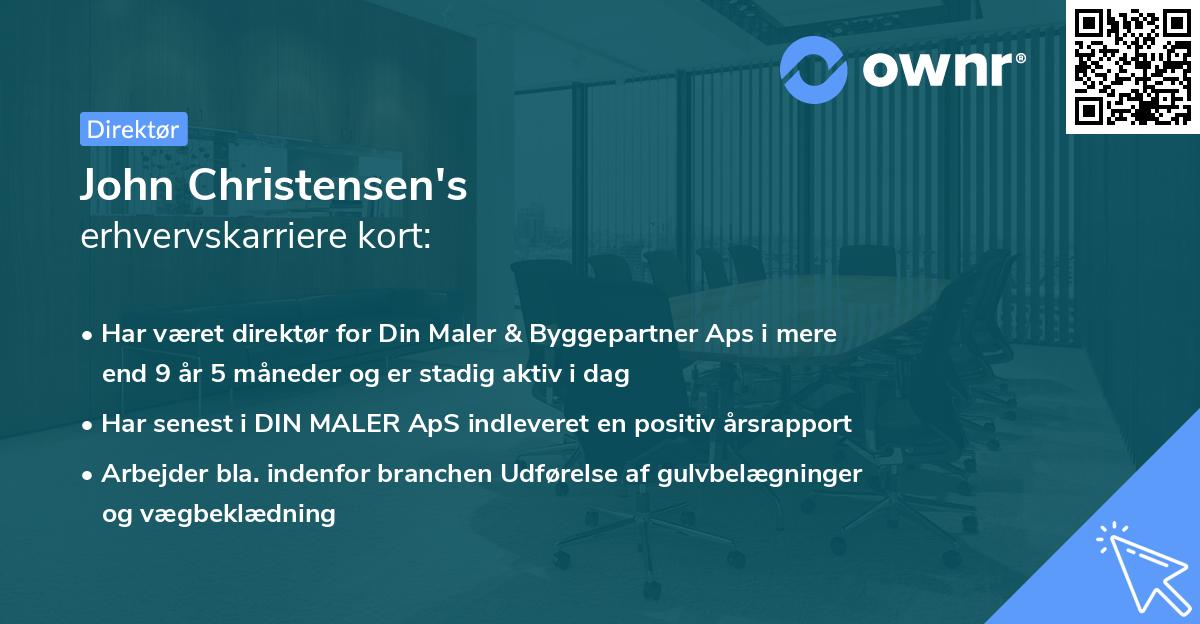 John Christensen's erhvervskarriere kort