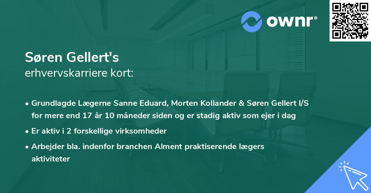 Søren Gellert's erhvervskarriere kort