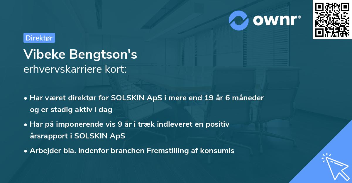 Vibeke Bengtson's erhvervskarriere kort