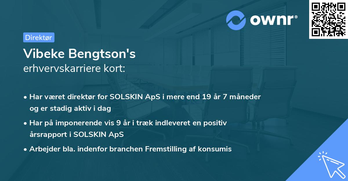 Vibeke Bengtson's erhvervskarriere kort