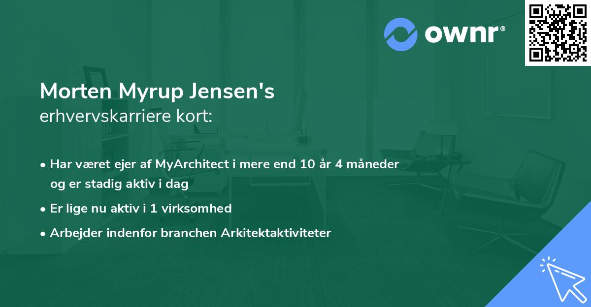 Morten Myrup Jensen's erhvervskarriere kort
