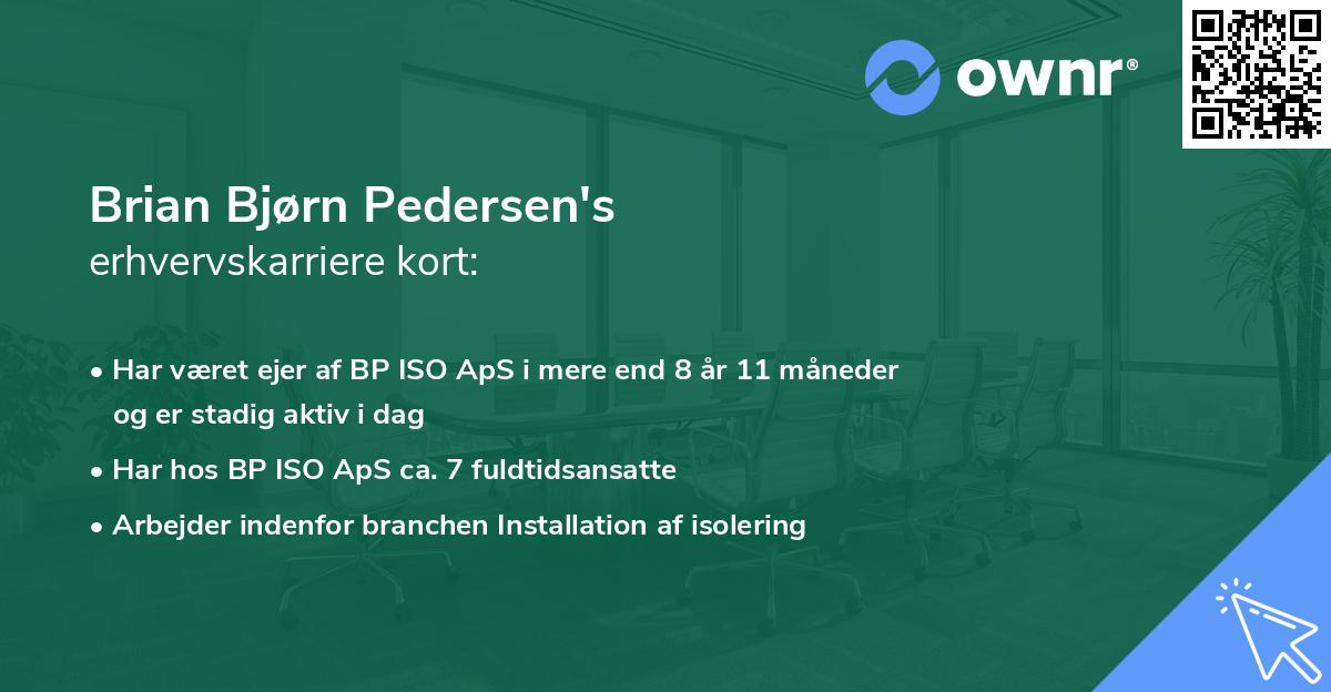 Brian Bjørn Pedersen's erhvervskarriere kort