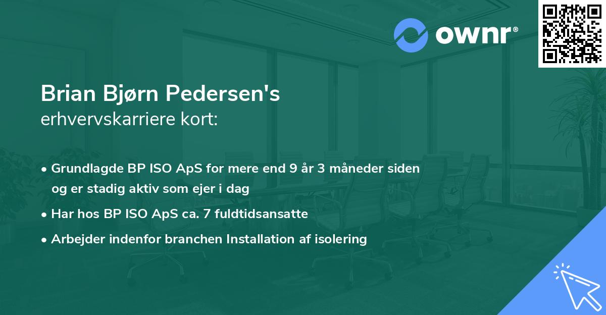 Brian Bjørn Pedersen's erhvervskarriere kort