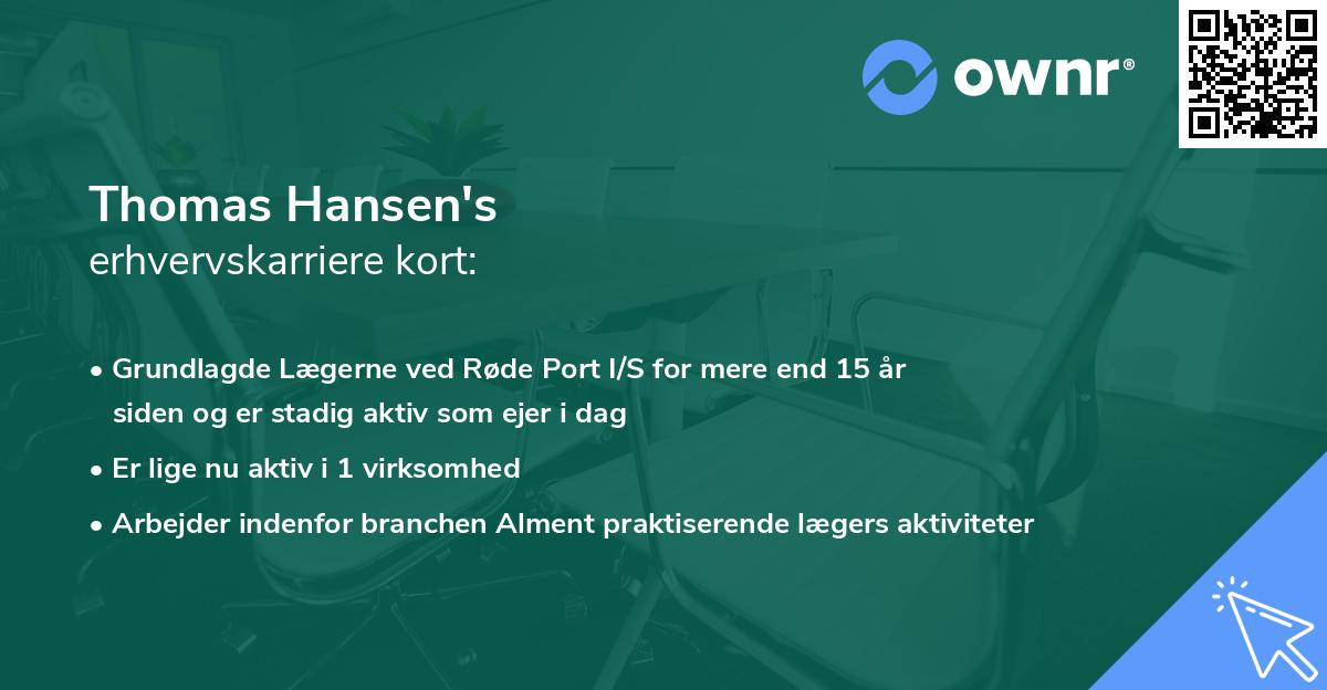 Thomas Hansen's erhvervskarriere kort
