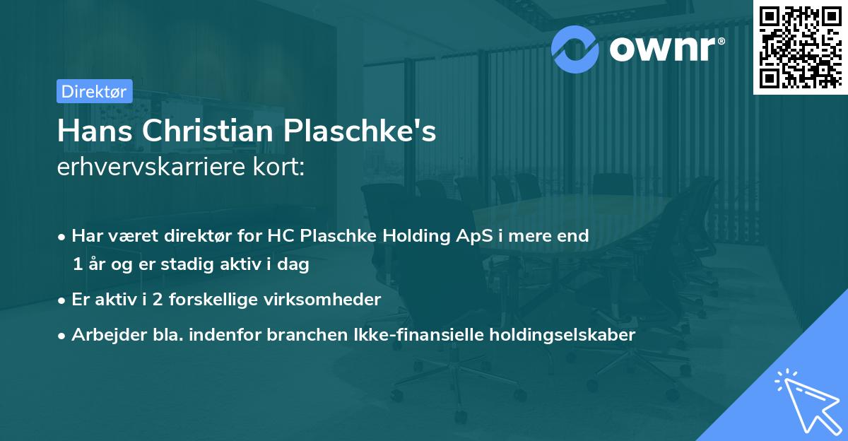 Hans Christian Plaschke's erhvervskarriere kort