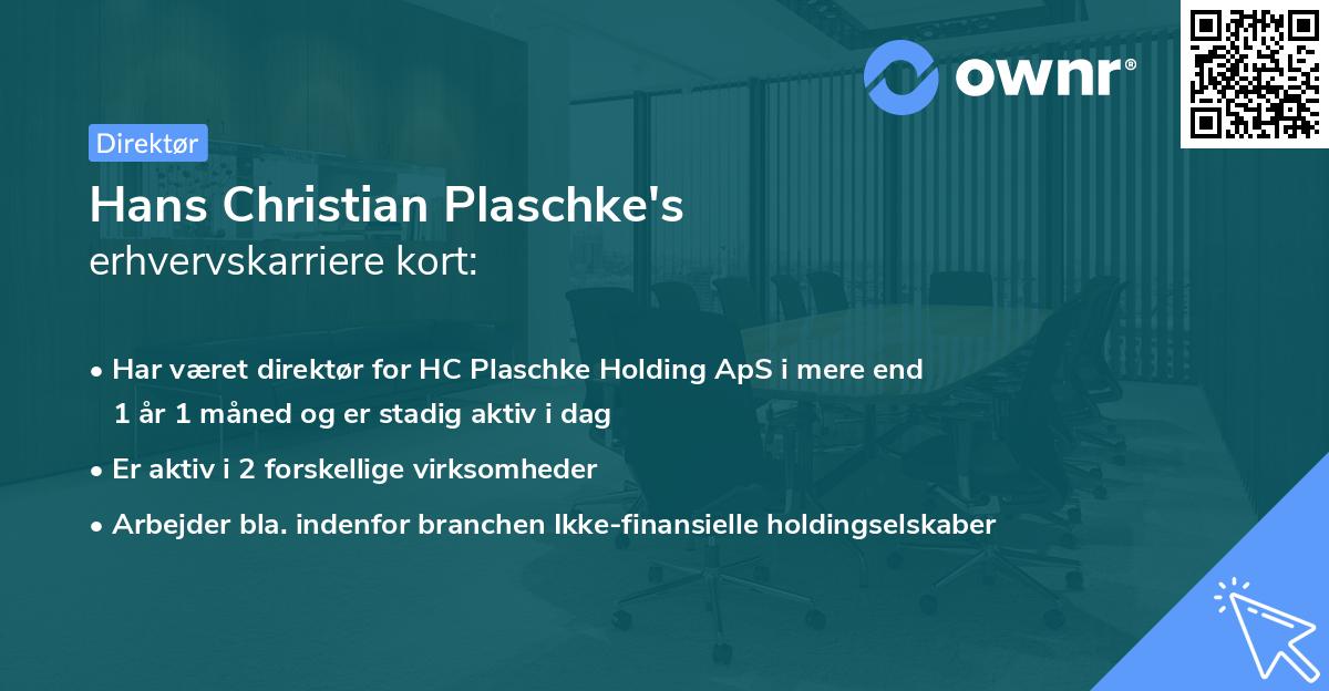Hans Christian Plaschke's erhvervskarriere kort