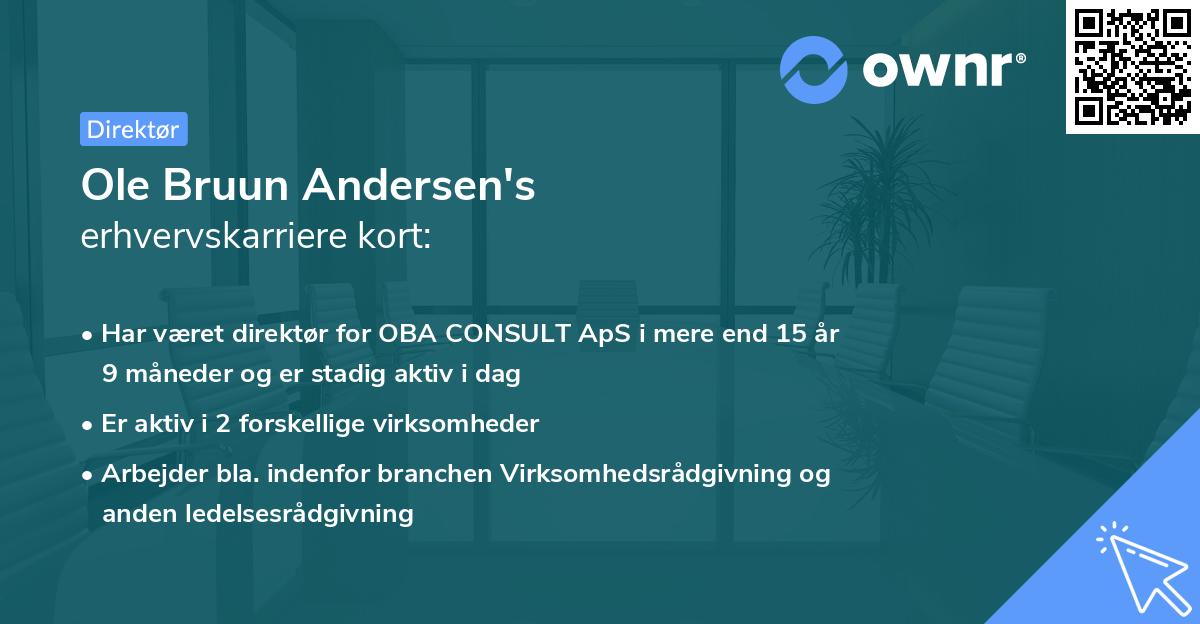 Ole Bruun Andersen's erhvervskarriere kort