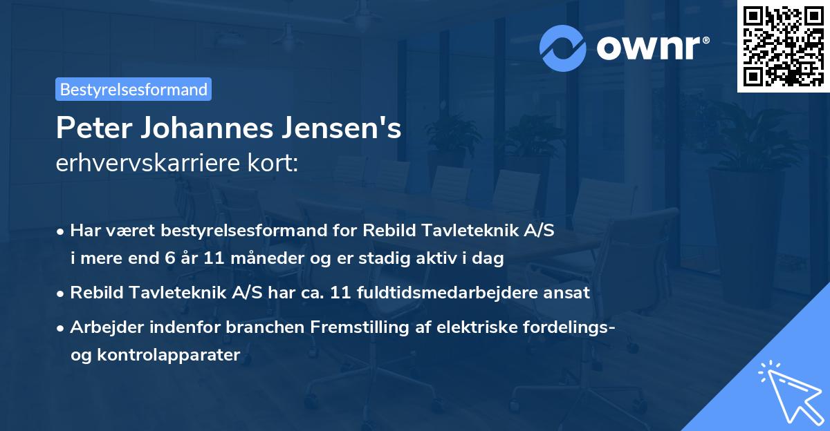 Peter Johannes Jensen's erhvervskarriere kort