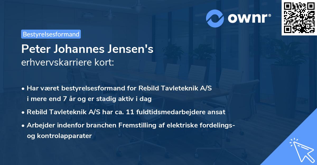 Peter Johannes Jensen's erhvervskarriere kort