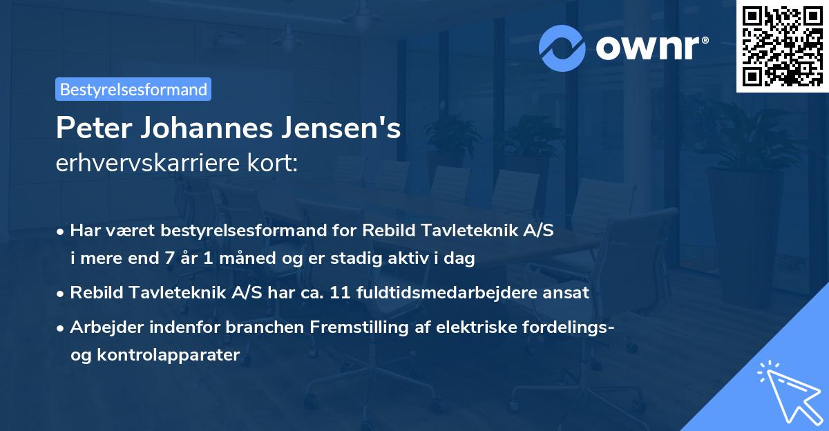 Peter Johannes Jensen's erhvervskarriere kort