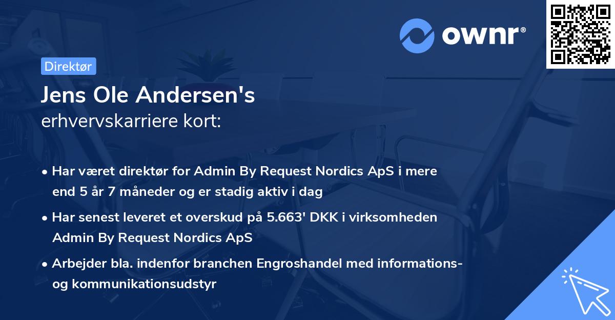 Jens Ole Andersen's erhvervskarriere kort
