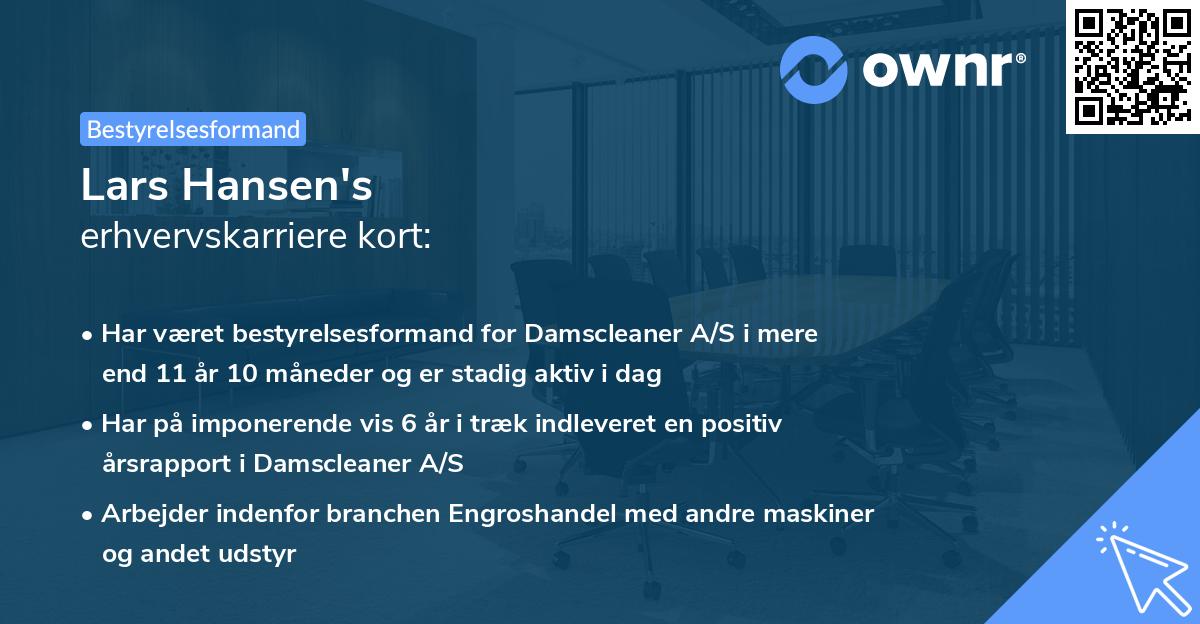 Lars Hansen's erhvervskarriere kort