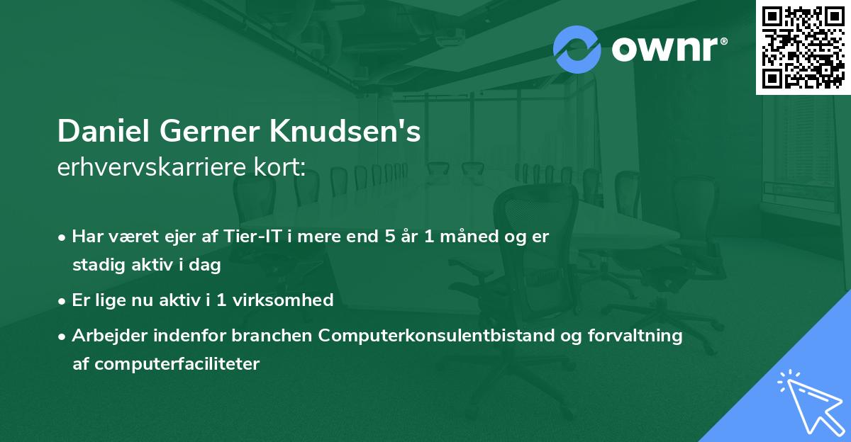 Daniel Gerner Knudsen's erhvervskarriere kort