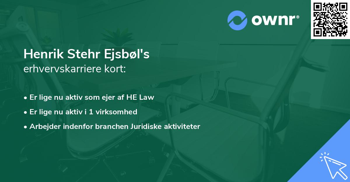 Henrik Stehr Ejsbøl's erhvervskarriere kort