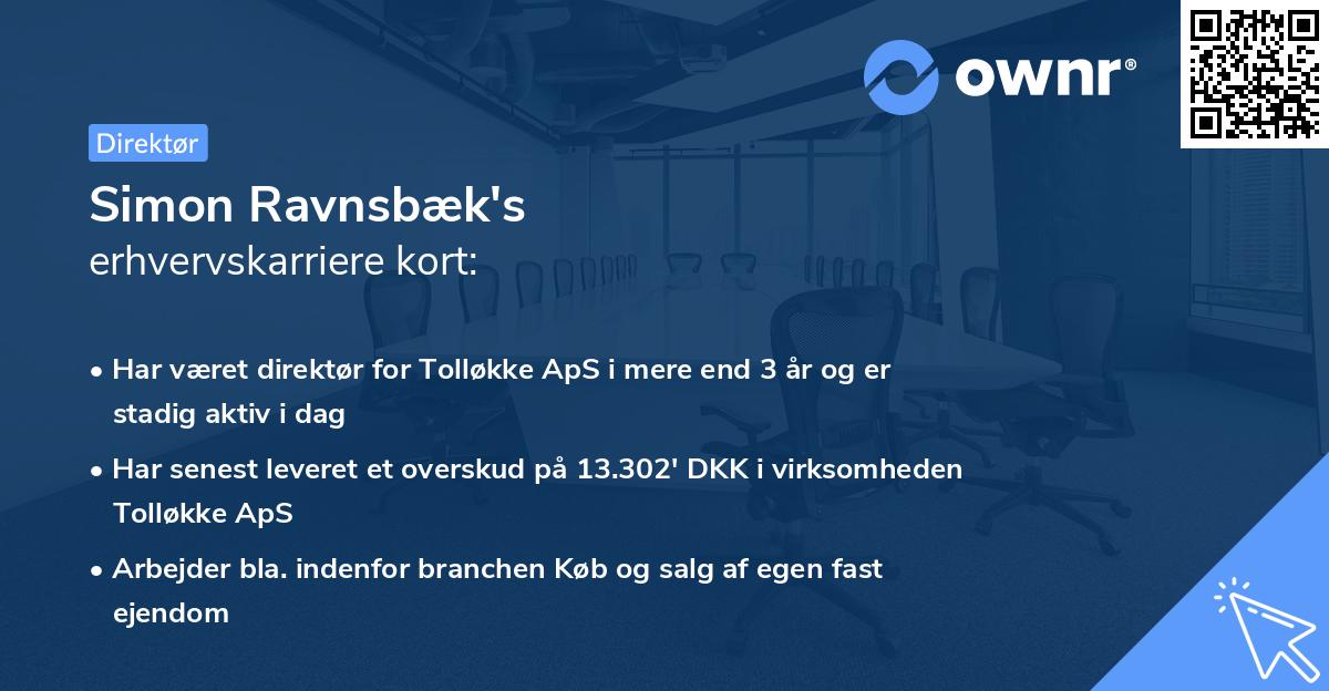 Simon Ravnsbæk's erhvervskarriere kort