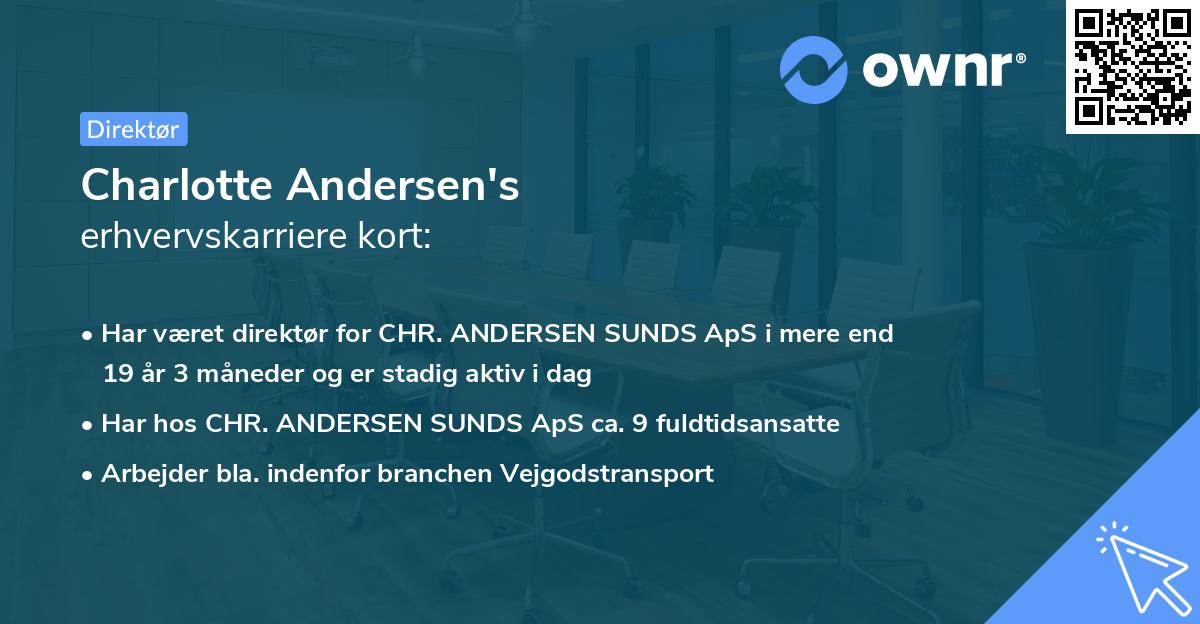 Charlotte Andersen's erhvervskarriere kort