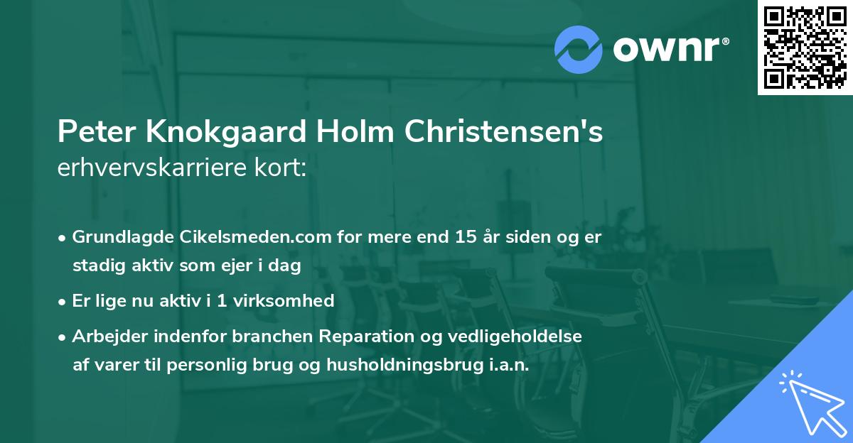 Peter Knokgaard Holm Christensen's erhvervskarriere kort