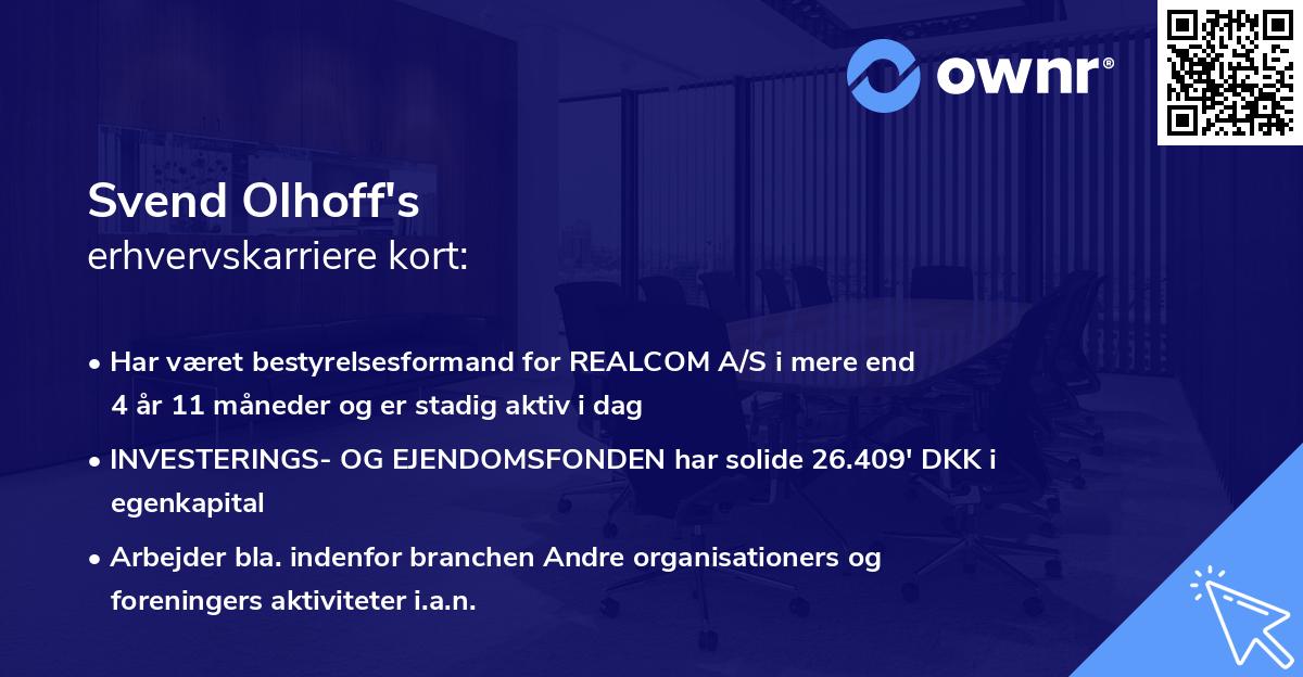 Svend Olhoff's erhvervskarriere kort