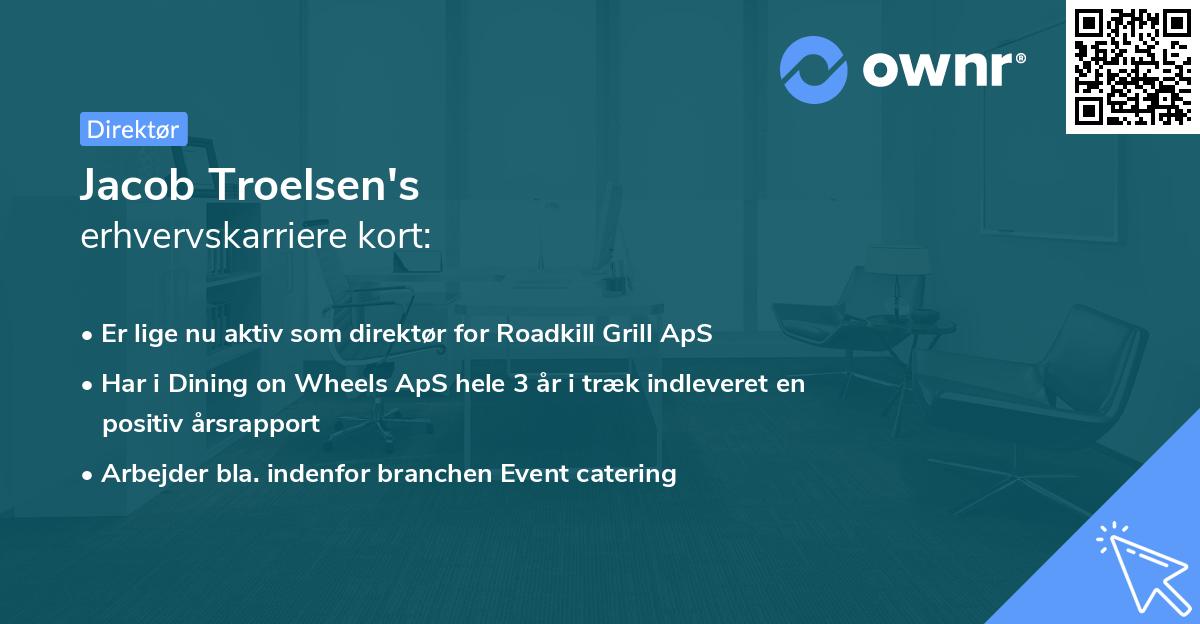 Jacob Troelsen's erhvervskarriere kort