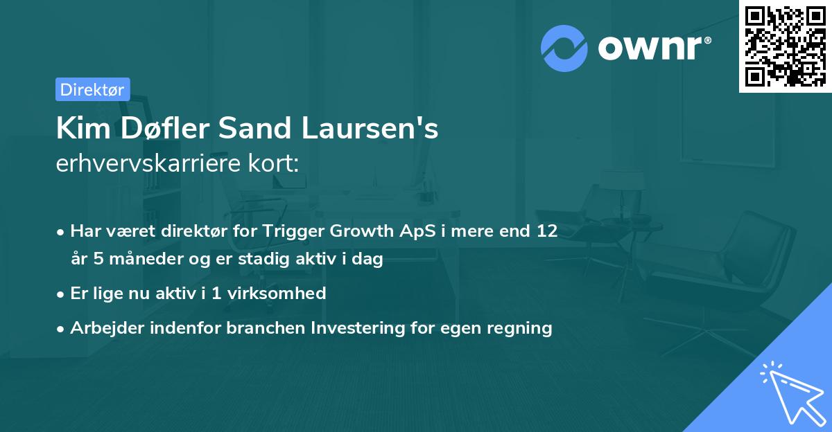 Kim Døfler Sand Laursen's erhvervskarriere kort