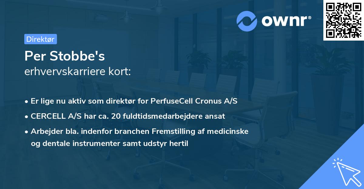 Per Stobbe's erhvervskarriere kort