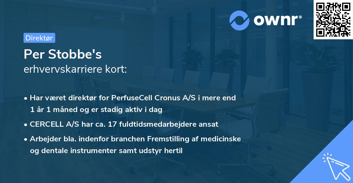 Per Stobbe's erhvervskarriere kort