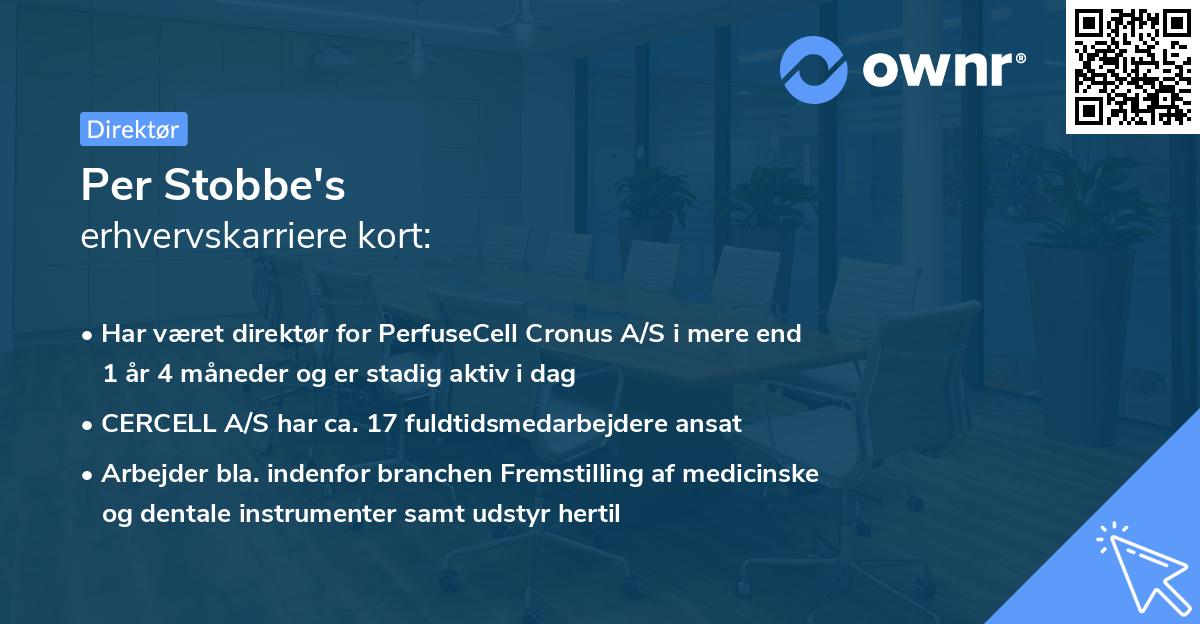 Per Stobbe's erhvervskarriere kort