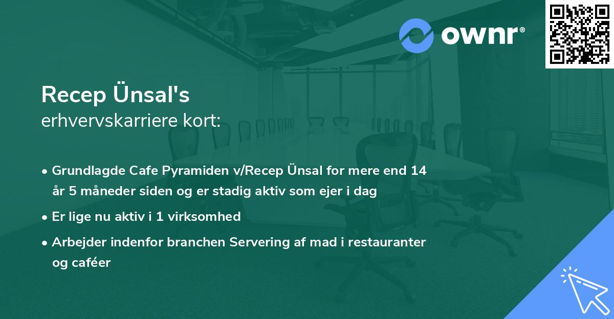 Recep Ünsal's erhvervskarriere kort