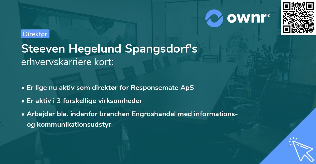 Steeven Hegelund Spangsdorf's erhvervskarriere kort