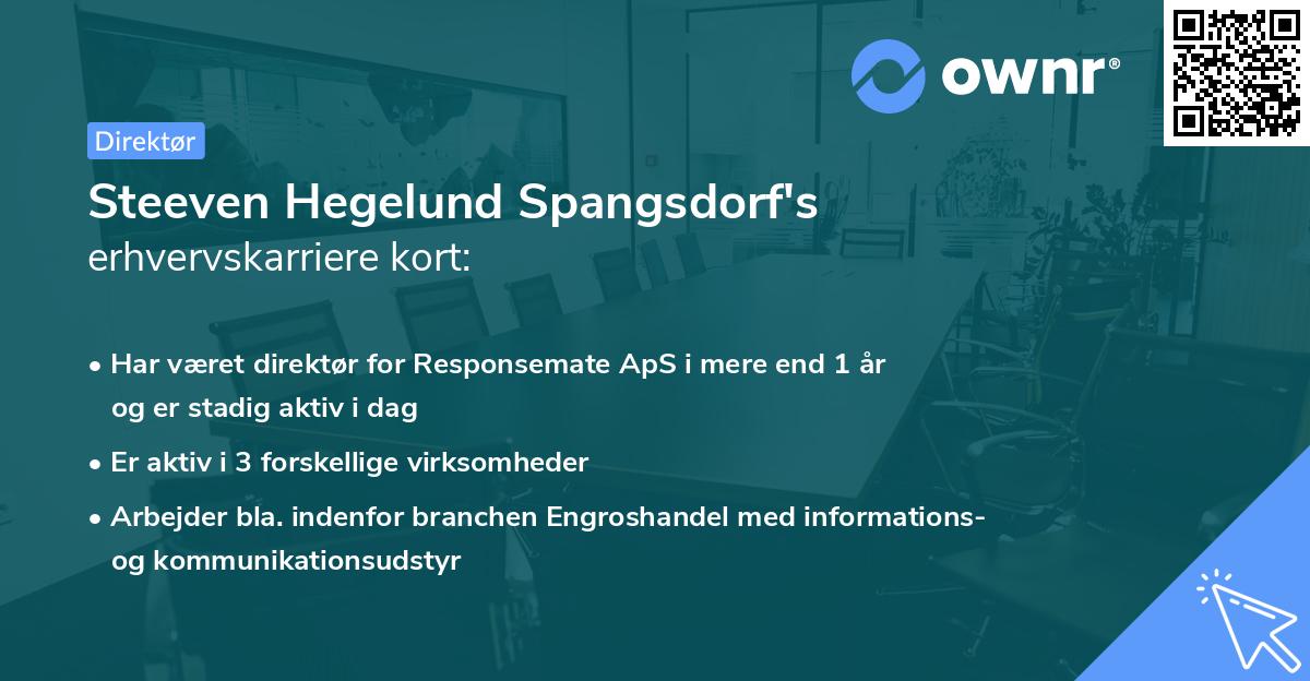 Steeven Hegelund Spangsdorf's erhvervskarriere kort