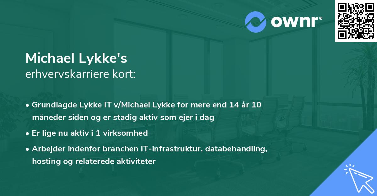 Michael Lykke's erhvervskarriere kort