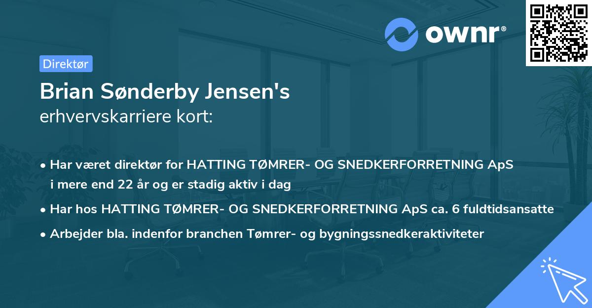 Brian Sønderby Jensen's erhvervskarriere kort