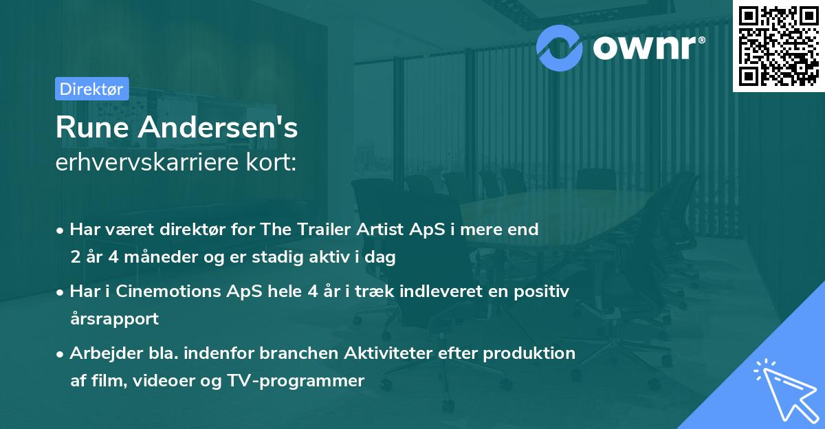 Rune Andersen's erhvervskarriere kort