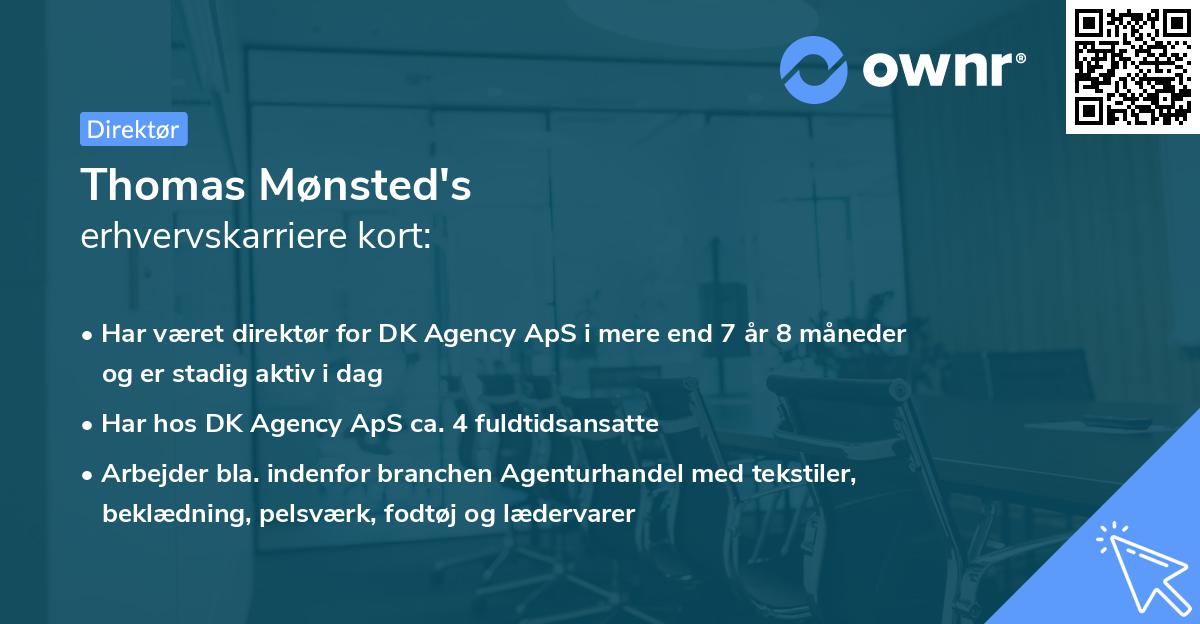 Thomas Mønsted's erhvervskarriere kort