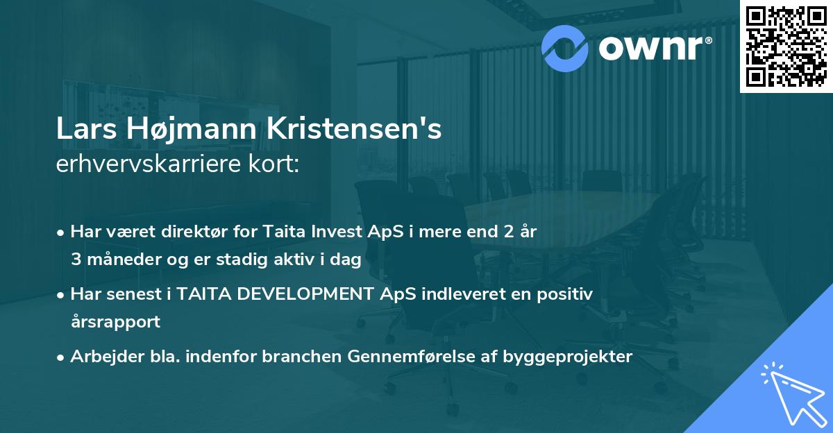 Lars Højmann Kristensen's erhvervskarriere kort