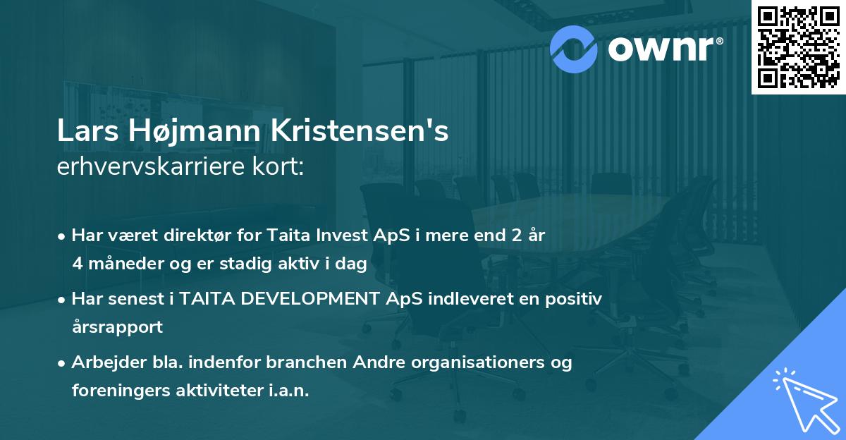 Lars Højmann Kristensen's erhvervskarriere kort
